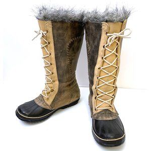 Sorel Women’s Cate the Great Tall Leather Snow Boots Waterproof Size 11